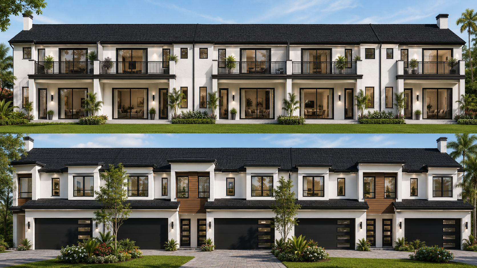 The Sofia at Sanford — modern townhome community rendering